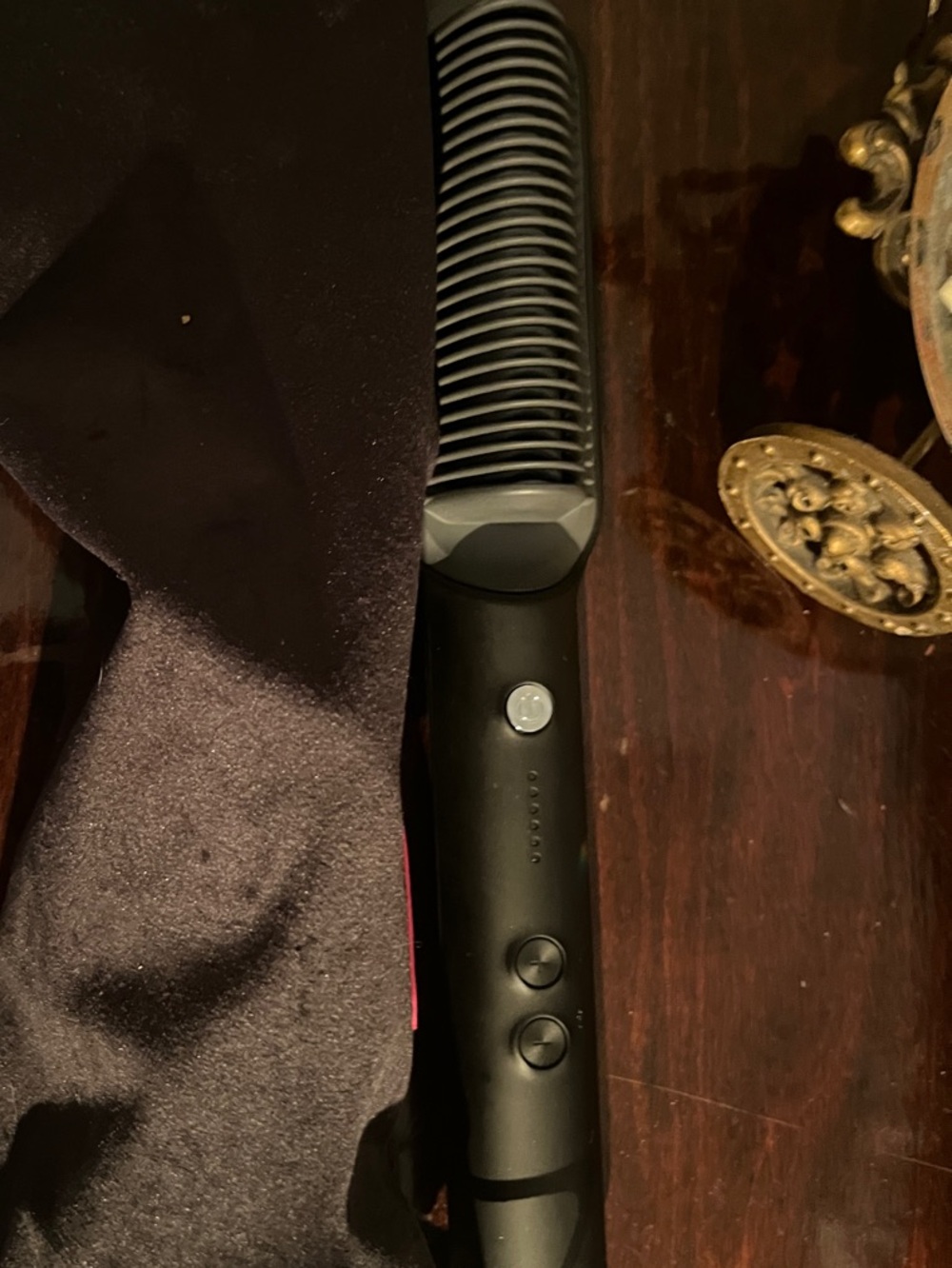 Tymo Black Heated Straightening Brush for Sleek Hair